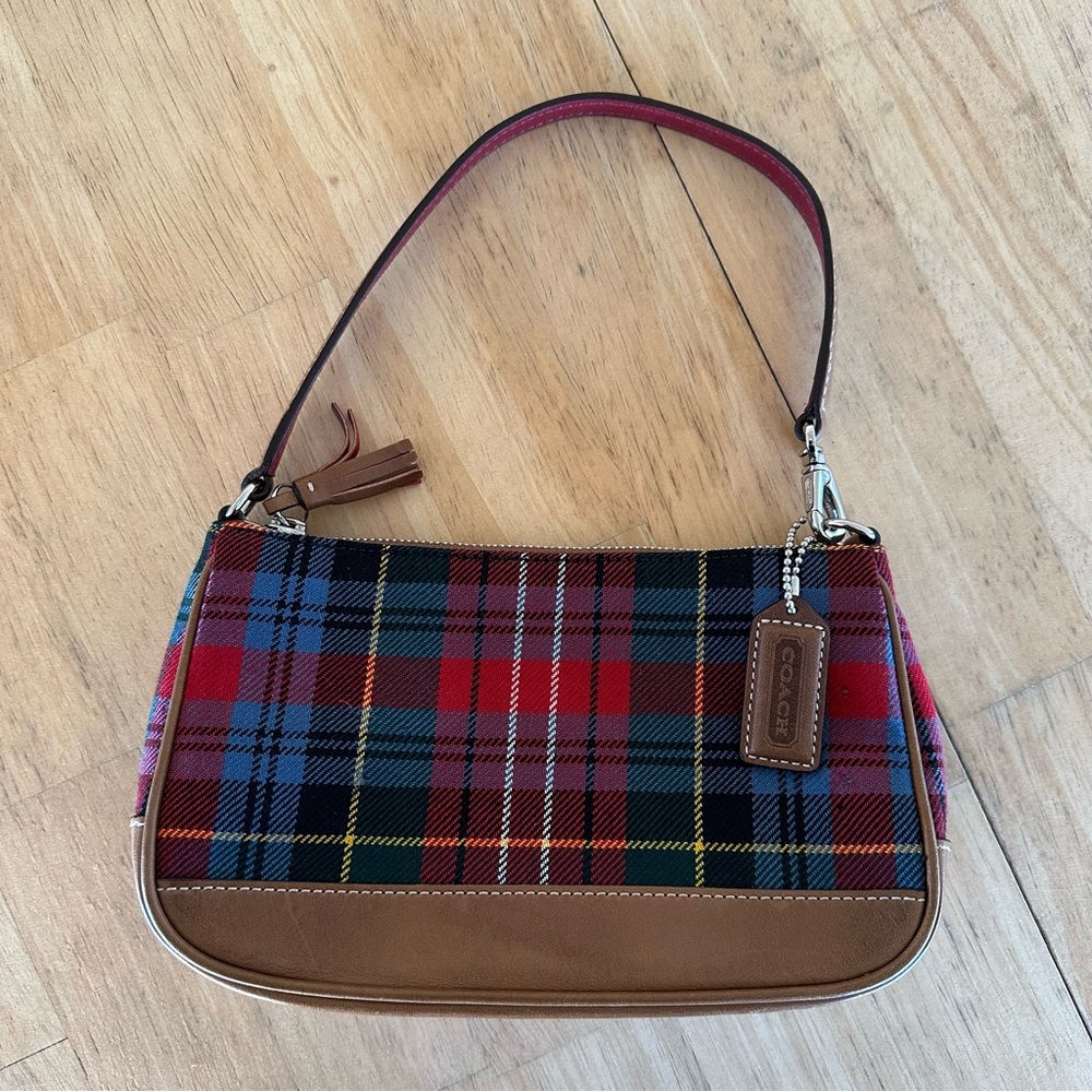 Vintage coach Y2K wool plaid demi bag 2002